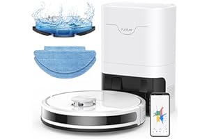 ‎HONITURE HONITURE Saugroboter mit Wischfunktion, Staubsauger Roboter mit Absaugstation, 5000Pa Saugkraft Saug und Wischroboter mit LiDAR Navigation, Mapping, APP, Alexa für Tierhaare Teppiche, 200 Min, Q6 SE