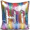 JOTOM Two-color Reversible Sequins Pillow Case Cushion Covers Magical Color Changing Pillow Cover for Home Car Sofa Decorative,40x40cm (Multicolor Sequins)