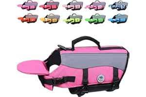 VIVAGLORY Dog Life Jacket with Removable Front Float, Life Vest with Reflective Trims & Extra Padding for Swimming & Boating, Extra Small, Rose