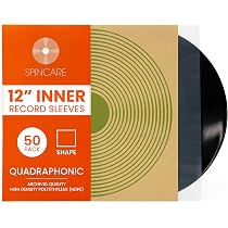 POJSIO Lot 50 Pochettes Vinyles 33 Tours 12 Pouces - Protection Plastique Transparent PP 150μm