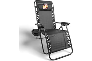 Pincho Tumbona Jardin Exterior, Sillon Gravedad Cero, Sillones Plegables, Hamaca, Silla Jardin Exterior, Terraza, Camping, Acero Ligero, Portavasos Incluido.