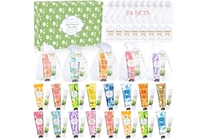 WEBPLATZ Set di 96 creme per le mani, crema per i piedi, mini regalo da donna, per mani secche e aloe vera maschera per capelli con tasche a rete, biglietto di ringraziamento per donne e uomini per Natale