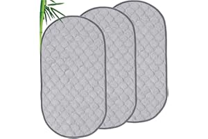 Nicoone Waterproof Changing Mat Liners Quilted,3PCS Bamboo Terry Surface Diaper Changing Pad Liner,Washable Reusable Diaper Changing Liners for Home Outdoor Travel