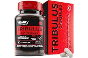 VITALITY BIORESEARCH Tribulus Terrestris + Zinc Glycinate + D-Aspartic Acid, 1100mg per Serving, Supplement to Support Muscle Growth for Men and Maintain Good Stamina, Vegan