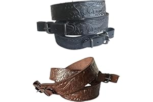 Ganwear® Eiche Design Braun Schwarz Leder Gewehrriemen Luftgewehrriemen Jagdschießen