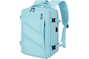 Leyrica Zaino da Viaggio per Ryanair/Wizzair 40x20x25 Bagaglio a Mano Unisex Borse da Cabina Zaino per Laptop 15 pollici Daypack Casual Zaino Università/Lavoro Impermeabile (Azzurro)