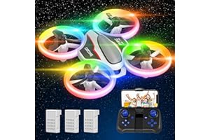 AVIALOGIC Mini Drone avec Caméra 720P HD, Drone avec Lumières Colorées pour Enfant, Quadricoptère Hélicoptère RC avec 3 Batteries 21 Mins Jouet Cadeau pour Garçons et Filles