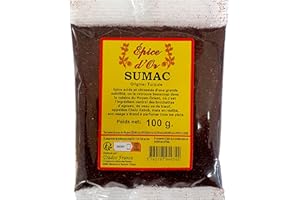 Sumac en Poudre 100g - Epice d'Or, Acidulée et Équilibrée, 100% Naturelle, Végétale et Sans Conservateurs