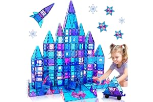 TRABONNLY Magnetic Building Blocks Kids Boys Girls Toys Age 6 7 8 9 Magnetic Tiles 3D Castle for Princess Learning Educational STEM Toy 3 4 5 6 7 8 9 Year Old Boy Girls Gifts on Birthday Christmas 47pcs