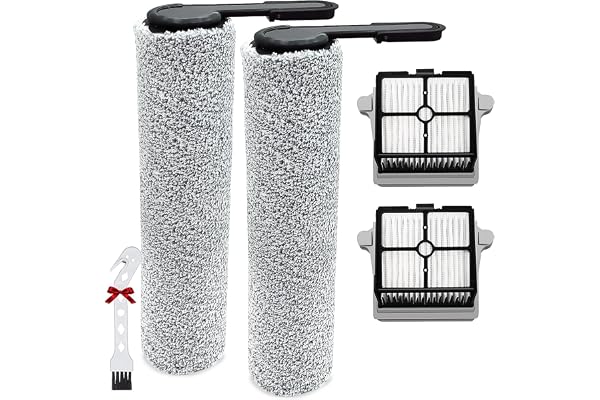 KiimSin accessoires pour Tineco Floor One S7 Combo, S7 Flashdry, Switch S7 Pièces de rechange pour aspirateur eau et poussière, 2 brosse rotative + 2 filtres Hepa + 1 brosse