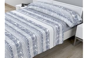 Cabello Textil Hogar - Juego de sábanas térmicas de Pirineo - 3 Piezas - 110 Gr/m2 - Mod. VENEG (Azul, Cama de 150 cm (150_x_190/200 cm))