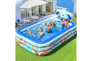 LanBlu Piscina Gonfiabile Adulti con Irrigatore, Elephant Piscina Gonfiabile Rettangolare, 0,6 mm Addensato Piscine Gonfiabili Fuori Terra, 252×183×56CM Piscine Gonfiabili Grande per Terrazzo Giardino