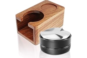 KYONANO Soporte para Prensador de Café Base de Madera de Sapele para Tamper de Cafés Set:1 Estación de Tampones 51mm,1 Distribuidor de café 51mm.Tamperstation Expositor de Prensado de 51 mm