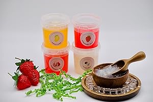 BOBA BAR Mixed Popping Boba and Jelly Pots - Multi packed gift box | Box of 4 Pots | Perfect for Bubble Tea, Iced Drinks, Cocktails and Desserts | Vegan & Glutenfree