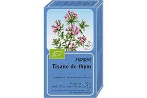 Salus Tisane Floradix Thym AB - Tisane Bio - Digestion - Immunité - Défense des Voies Respiratoires - 15 sachets