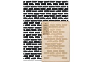 NAKLEO Pochoir Mural Réutilisable En Plastique - 59x95cm - Mur Brique Imitation Géométrique - Grand Sans Couture Répétitif Papier Peint Motif Modèle Peinture Artisanat Gabarit