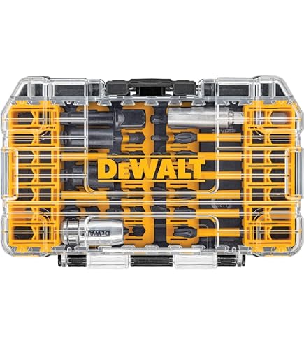 DeWalt 98-teiliges Bohrer-Bit Set DT7981 – In Rolltasche, Mit Holz-, Stein-, Metallbohrern & Schrauberbits, Für Akkuschrauber
