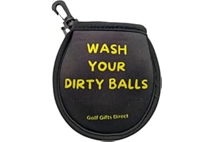 GOLF GUY GIFTS Golf Ball Washer | Stretchable Neoprene | 3 Funny Designs | Suitable for all Golfers | Novelty Gift Present | Portable with Clip on Attachment