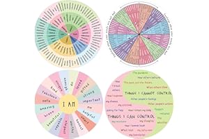 Kanayu 4 Stück Gefühle Radmagnet 17,8 cm Therapie Emotion Rad Magnet Magnetische geistige Gefühle Diagramm Soziale Arbeit Magnet für Berater Sozialarbeiter Büro Emotionaler Kühlschrank (klassisch)