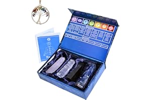 KACHVI Cristales Piedras curativas Varitas de cristal 2.25â € -2.50"Amatista, rosa, lapislázuli y cuarzo transparente 6 lápices de piedras de Reiki Chakra facetadas, juego de 4 piezas