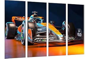 CUADROS CAMARA Cuadros Cámara Tableau moderne photo voiture Formule 1, McLaren MCL60 2023, Norris, Piastri, 131 x 62 cm, réf. 27430