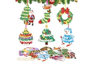 MONCAP 12-teiliges Bastelset für Weihnachten, für Kinder, Bastelset, Dekoration, Poke Art, DIY, kreatives Spielzeug, Weihnachten, Winter, Mädchen, Jungen