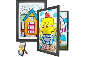 MAXETODO 2PCS Cornici per Disegni Bambini, Cornici Artistiche per Bambini A4 Contiene Fino a 150 Disegnis, Adatto per Foto 8,5x11cm o 8x10 cm, per Esporre Opere D'arte dei