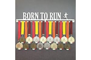 MEDALdisplay Born TO Run - Medagliere da Parete - Porta medaglie Running, Maratona, Corsa - Sport Medal Hanger - Display Rack - Acciaio Inox 100% Made in Italy by