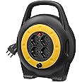 Vimar 0P32714 Avvolgicavo 10 Metri, Con 4 Prese Universali A Standard Italiano Sicury, Nero Giallo