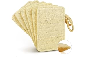 YIQINGJIE Épurateur d'éponges à Vaisselle en luffa Naturel (Paquet de 6), éponge de Nettoyage Anti-Rayures, éponge de luffa biodégradable en Fibre végétale Verte et écologique