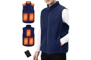 Mincoo Gilet Riscaldato Uomo con Power Bank 5V 10000mAh - Giubbotto Riscaldato Gilet Riscaldante con Temperatura a tre Velocità per il Lavoro all'aperto, Lo Sci, l'escursionismo e il Pendolarismo