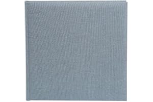 Goldbuch Summertime Trend 2 24607 Photo Album with 60 White Pages with Pargamine Dividers, Memory Album with Linen Cover, Photo Album for Gluing, Blue/Grey, 25 x 25 x 4 cm