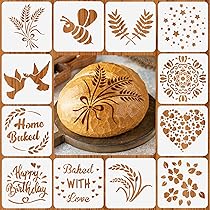 Pochoir PET Alimentaire Lot De 4 Pochoirs à Pain Artisanaux Güden - 15x15cm - Pour Décoration Boulangerie Motifs Européens