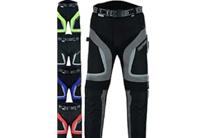 Texpeed Motorcycle Biker Trousers Mens Motorbike Waterproof Textile Cordura Pants With Protective CE Armour (EN 1621-1) Grey - 42W / 30L