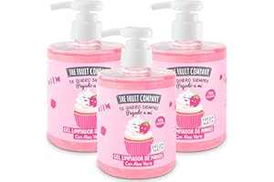 The Fruit Company 26480013 - Gel Limpiador de Manos Con Dosificador 70% Alcohol, Fresa Nata, 500 ml, 3 ud.