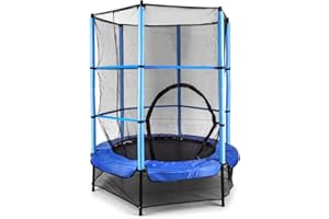 KLAR FIT Klarfit Rocketkid Trampoline avec Filet de Protection, Trampoline Exterieur Enfant, poignée antidérapante, Petit Trampoline intérieur Enfants, Jeu de Jardin pour bébés/Enfants, 3-6 Ans,140cm