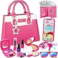 Loscola Little Girls Purse, Toddler Kids Purse with Pretend Makeup, Princess Toys for 3 4 5 6 Year Old Girl, 29PCS Girl Kid Toys Play Purse, Christmas Birthday Gift for Girls Age 3+