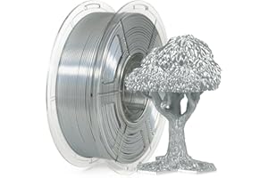 IEMAI Seda Filamento PLA 1.75mm 1Kg, Alta Velocidad Seda PLA Plateado, Filamento Impresora 3D, Precisión Dimensional +/- 0.02mm