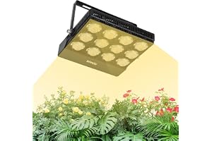SANSI 45W LED Växtlampa för Inomhusväxter, 450W Motsvarande Fullspektrum Odlingslampa med Optisk Lins för Hög PPFD, Energibes