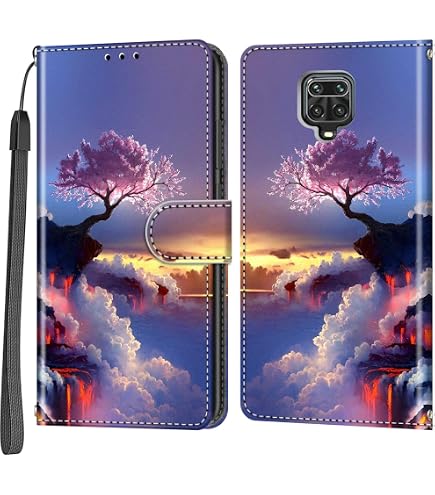 Leder Flip Handyhülle Für Xiaomi Redmi Note 9 Pro/9S | Mit Standfunktion & Kartenfächern | Roségold Schmetterling