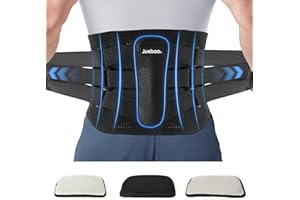 JUEBAO Fascia Lombare Supporto Schiena Donna: Cintura per Uomo Elastica con Imbottitura 3 Rimovibile per Lombosacrale Ernia - Regolabili e Traspiranti Busto Ortopedico Lombare con 6 Sostegno per Lavoro (M)