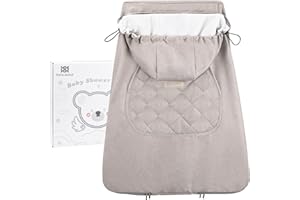 Bebear Funda de invierno para portabebés, cálida, universal, con capucha, para todas las estaciones, color caqui