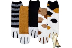 Justay Sowarm Puszyste skarpetki damskie przytulne skarpety termiczne dziewczęce miękkie puszyste skarpetki grube skarpety zimowe ciepłe skarpetki domowe skarpetki ze zwierzętami skarpety na Boże