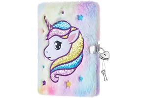 WERNNSAI Journaux et Carnets de Licorne pour Enfants - Carnets et Journaux en Peluche Licorne Cadeau A5 Agendas Cahiers et Bloc-notes Voyage de Bureau Scolaire Cahiers Manuscrits Blocs Mémo