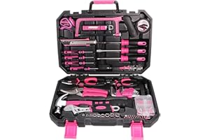 SIXTOL HOME PINK 128 Werkzeugset im Koffer | Für den Heimgebrauch | Werkzeug-Koffer | Schrauber-Bits | robust, hochwertig | ideal für den Haushalt o. die Garage | praktische Kunststoffkoffer | Rosa