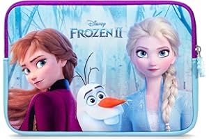 Pebble Gear Disney Frozen Carry Sleeve - Universal neoprene tablet case, fits 7 inch tablets, Frozen motif with Anna and Elsa, soft lining