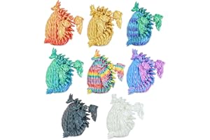 Balkwan Dragon Eggs Gift Set with Surprise Mini Winged Dragon Inside 3D Printed Articulated Crystal Toy Easter Eggs Fun Toy Christmas Basket Stuffers for Kids Boys and Girls (8pcs)