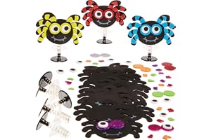 Baker Ross FX197 Spindel hoppa upp-kit - 8-pack, Halloween-pysselkit för barn att göra och leka med
