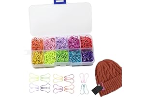 TIGMEW 500 STK Bunte Metallbirnenstifte Verpackung In Plastikboxen 10 Farben Maschenmarkierer Metall Maschenmarkierer Stricken Für Kleidung Stricken Maschenmarkierer DIY Fertigkeit Herstellung
