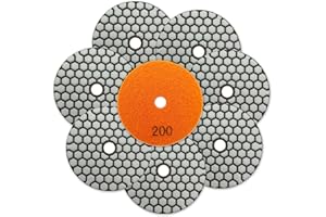 SHDIATOOL Diamond Dry Polishing Pads - 8pcs Grit 200 100MM Polishing Kit for Granite Marble Artificial Stone Quartz for Angle Grinder